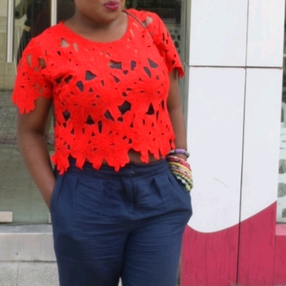 Red laser cut out  top